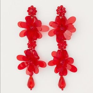 NWT Simone Rocha x HM H&M Red Drop Earrings